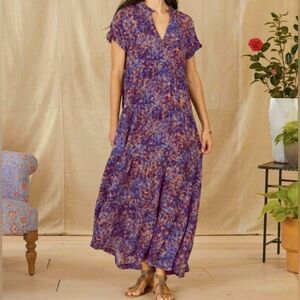 MARIE OLIVER Farah Dress In Indigo Reef In Multi Size Large $453